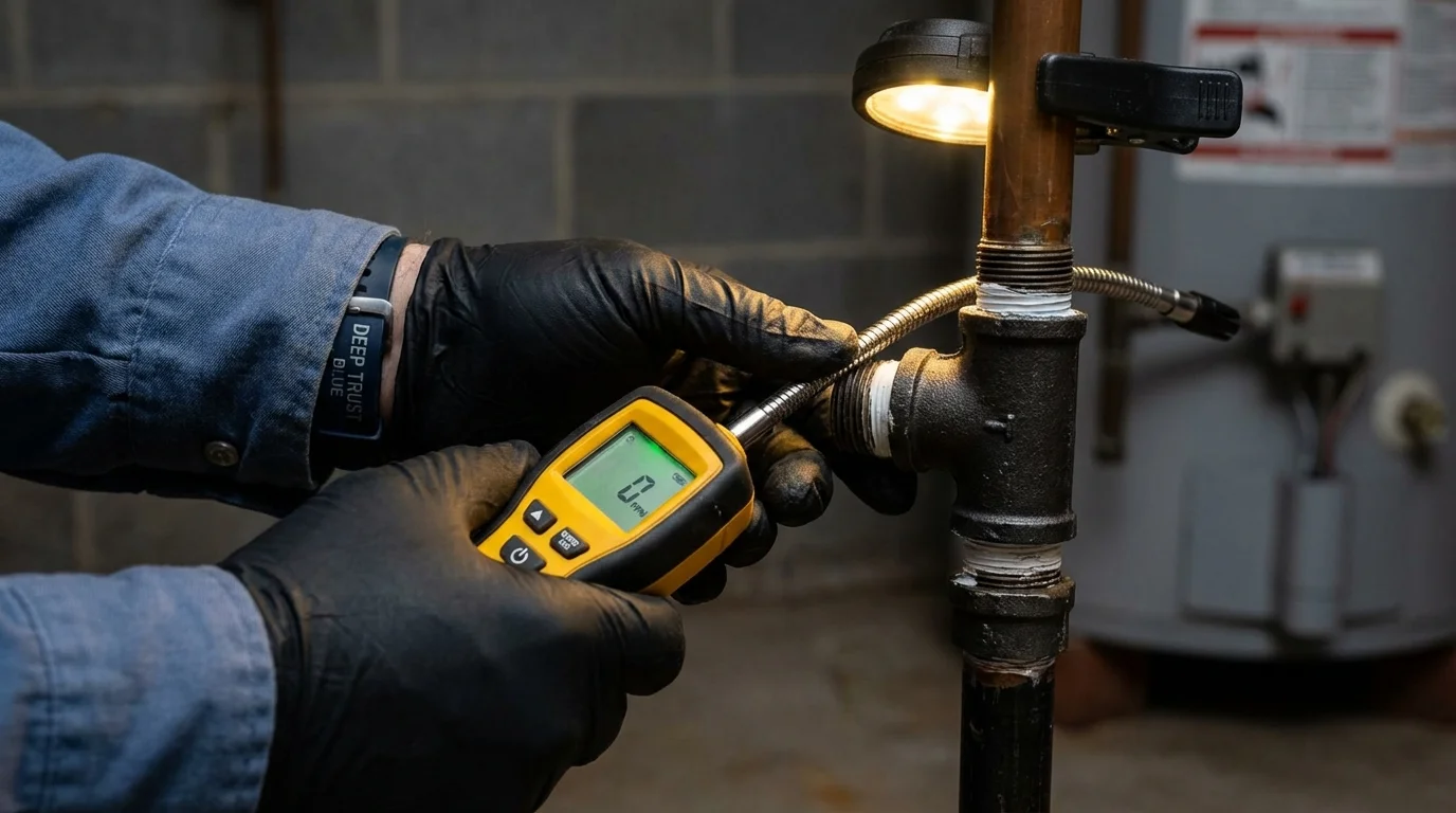 Gas leak detection with electronic sniffer by Johns Plumbing LLC in Tolleson