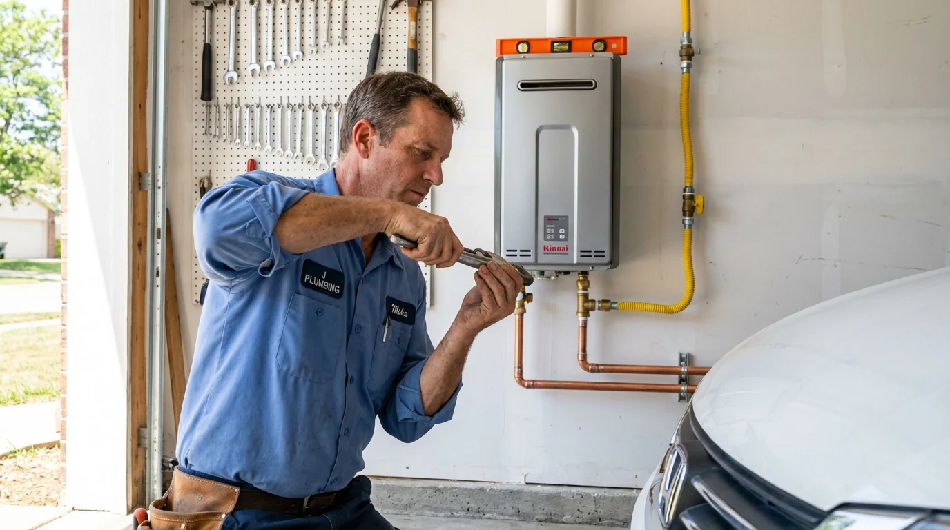 Tankless water heater installation by a Johns Plumbing LLC plumber in Tolleson